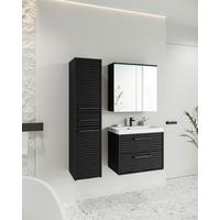 Kopalnica Toronto, Črna, 4-Delno - črna/bela, Trendi, kovina/leseni material (90cm) - P & B