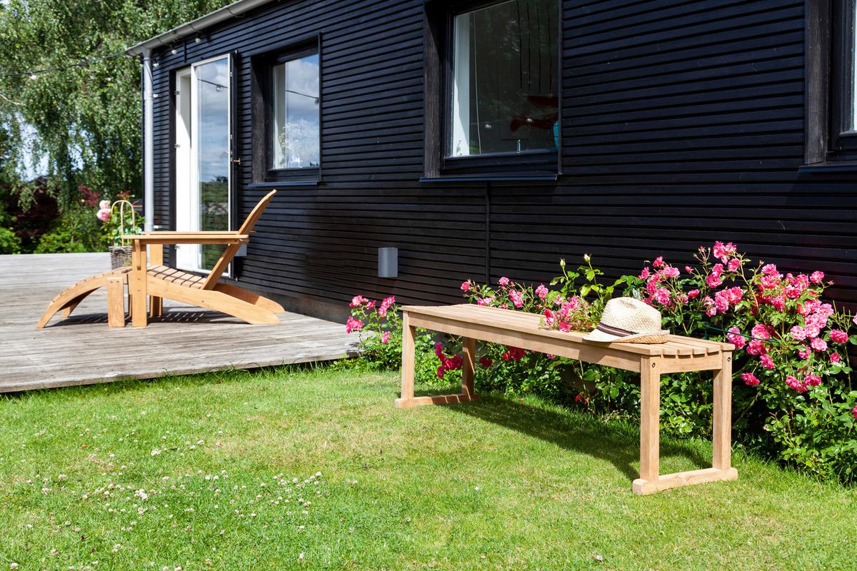Sitzbank Vega - Teakfarben, Konventionell, Holz (150/43/40cm) - MID.YOU
