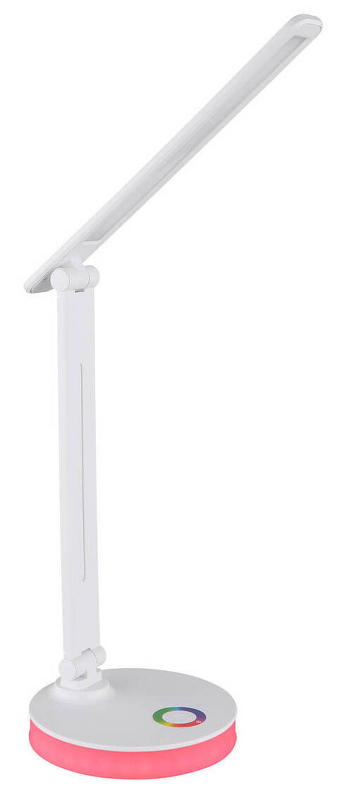 Namizna Led-svetilka Geraldo, S Sijalko - bela/opal, Design, umetna masa (28/15/50cm) - Globo