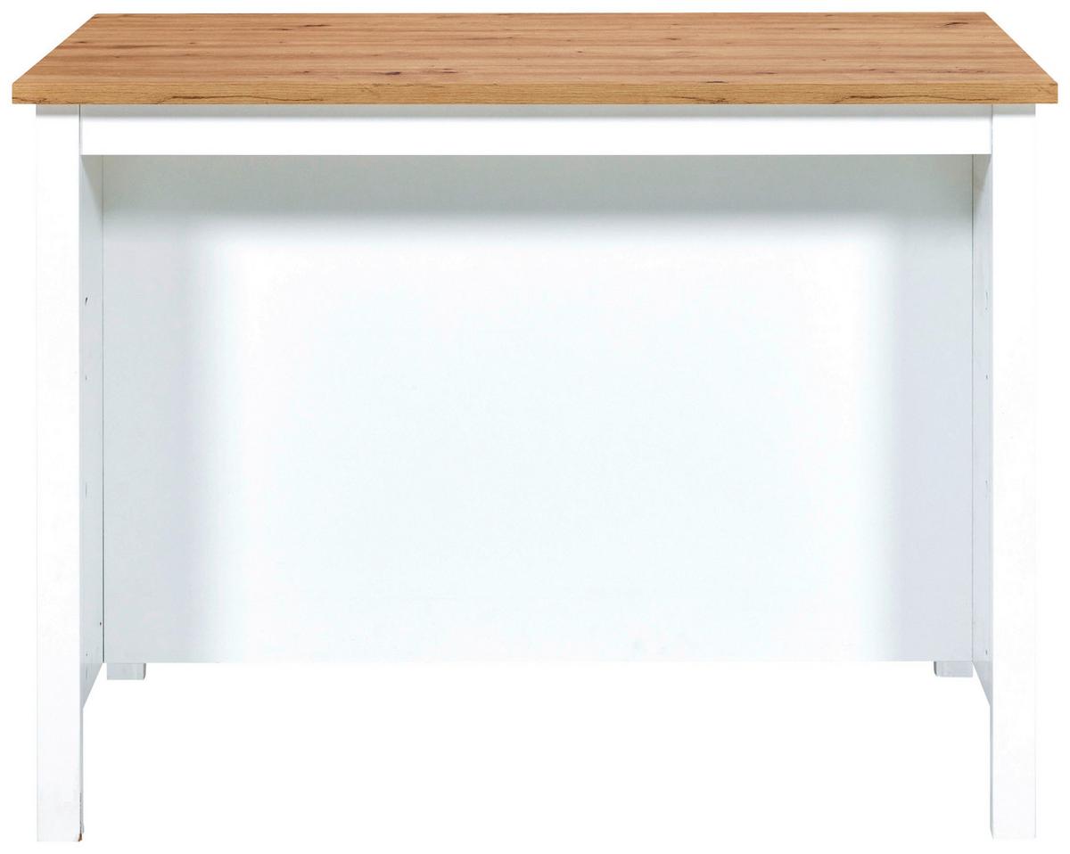 Kücheninsel Sicilia Weiß/Eiche Artisan - Silberfarben/Weiß, MODERN, Holzwerkstoff/Metall (124/91/75cm) - Mömax
