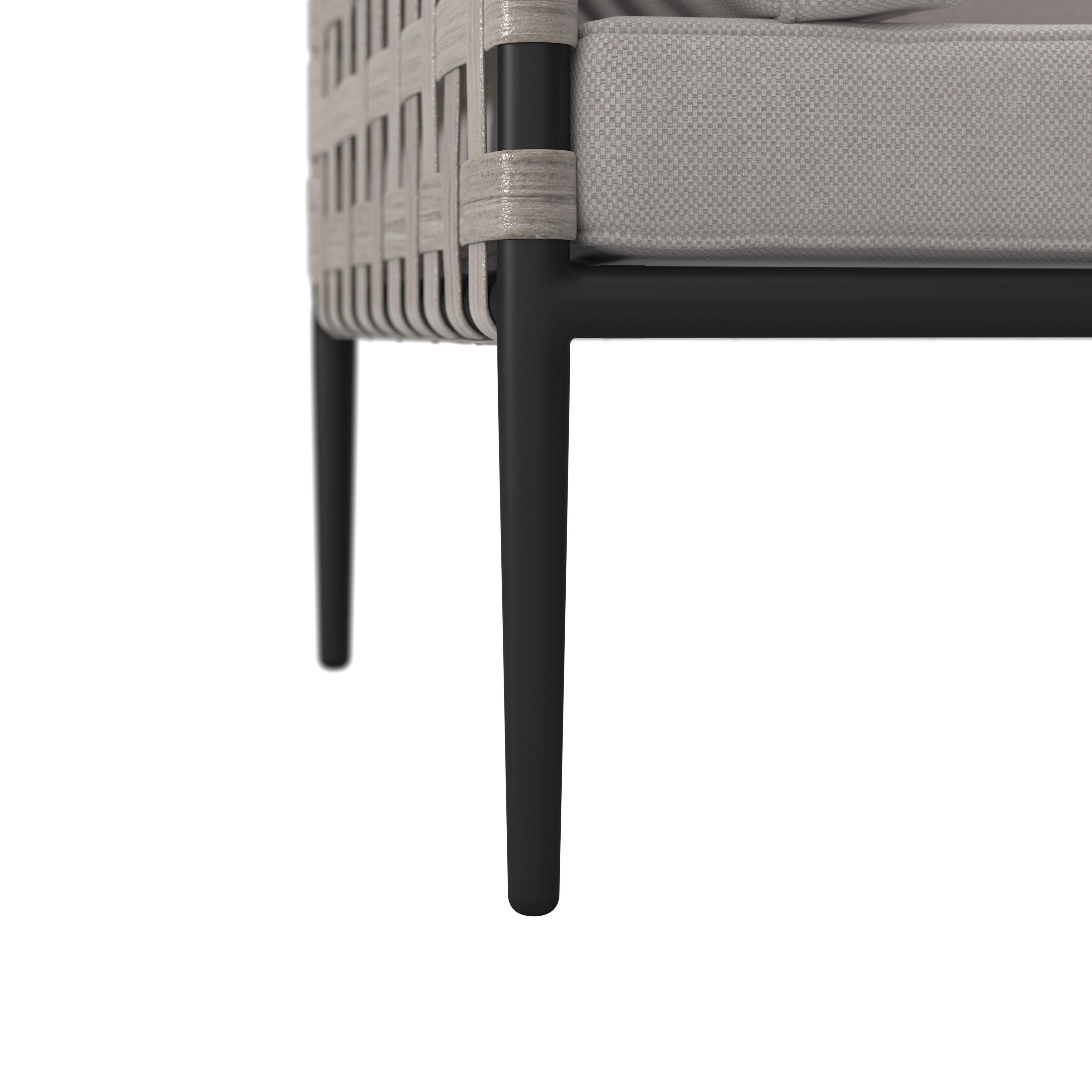LOUNGEGRUPP ENJA - ljusgrå/grå, Modern, metall/textil (104/60/70cm) - Bessagi Garden