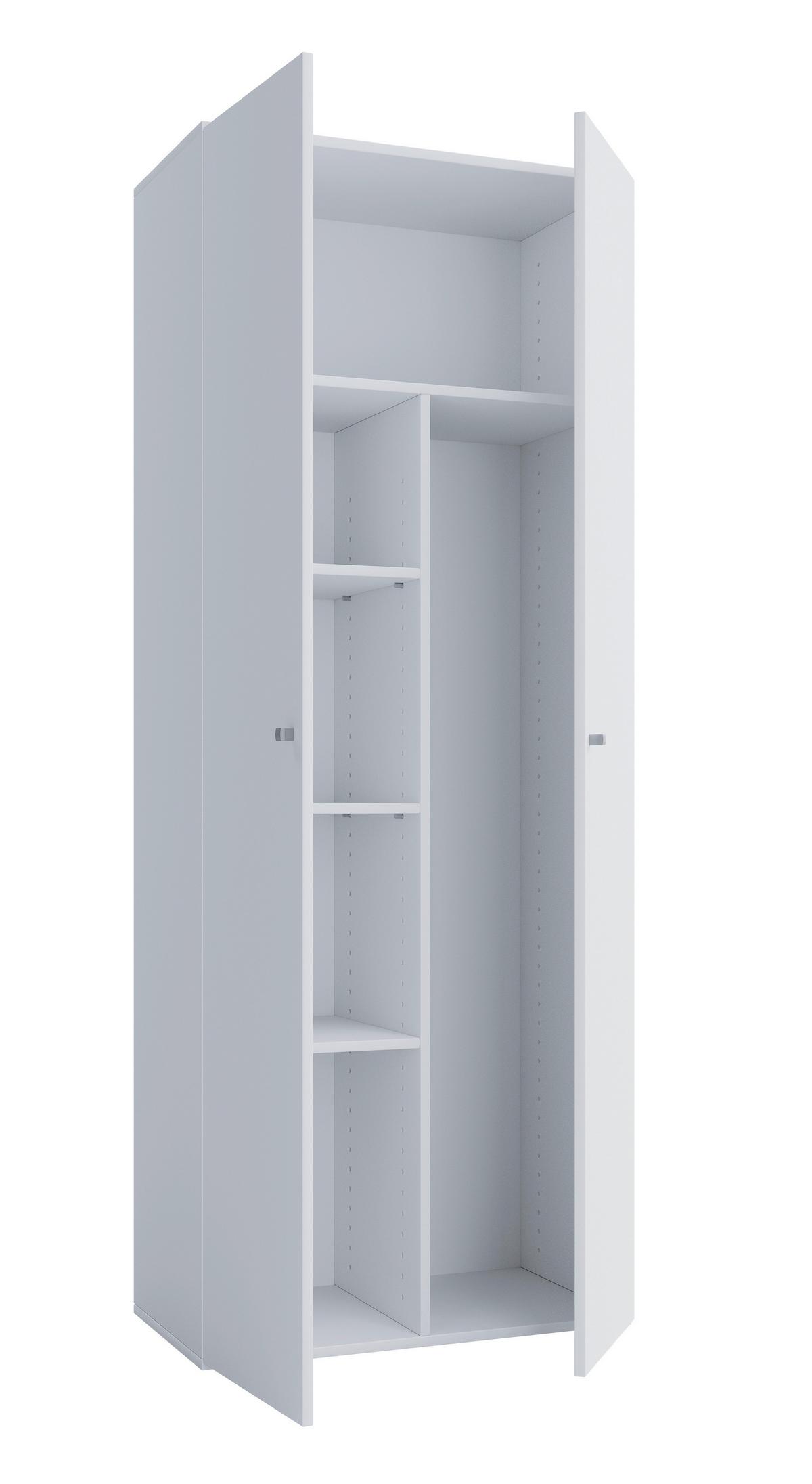 Večnamenska Omara Vandol, Bela - srebrne barve/bela, Basics, umetna masa/leseni material (70/178/40cm) - MID.YOU