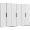 Drehtürenschrank Level 36A ca. 300x216x58 cm Weiß - Chromfarben/Weiß, MODERN, Holzwerkstoff (300/216/58cm) - MID.YOU