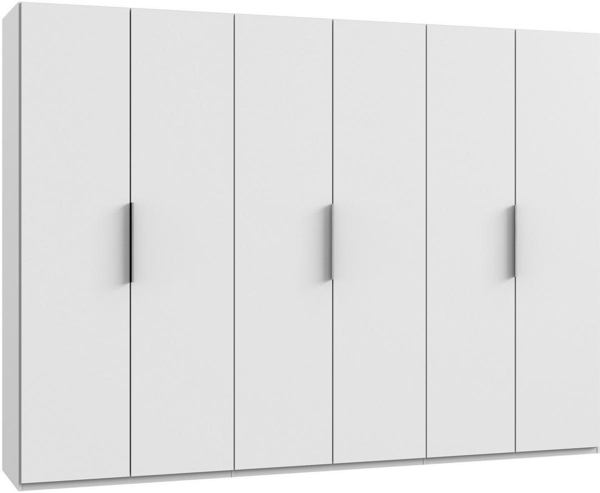 Drehtürenschrank Level 36A ca. 300x216x58 cm Weiß - Chromfarben/Weiß, MODERN, Holzwerkstoff (300/216/58cm) - MID.YOU
