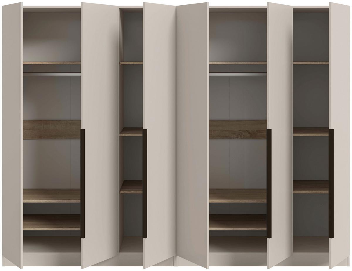 Drehtürenschrank KOPENHAGEN Kaschmir - Kaschmir/Schwarz, MODERN, Holzwerkstoff/Kunststoff (240/181/52cm) - Livetastic