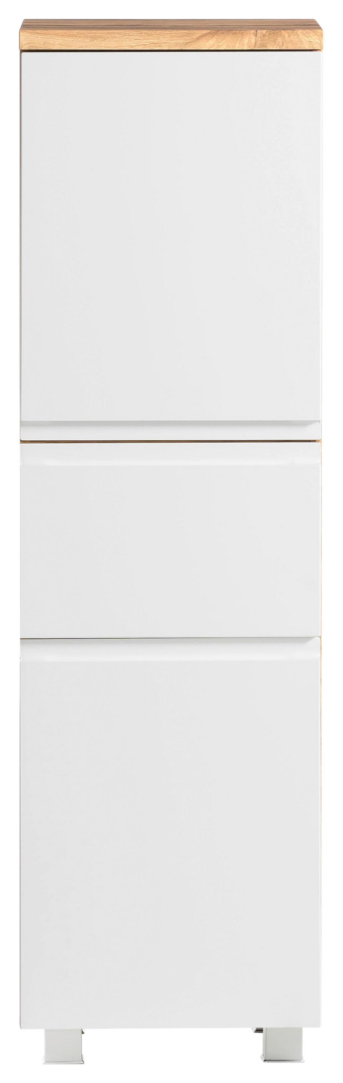 Midischrank Varese ca. 40x130 cm Weiß/Eiche - Eiche Wotan/Weiß, MODERN, Holzwerkstoff (40/130/35cm) - Held