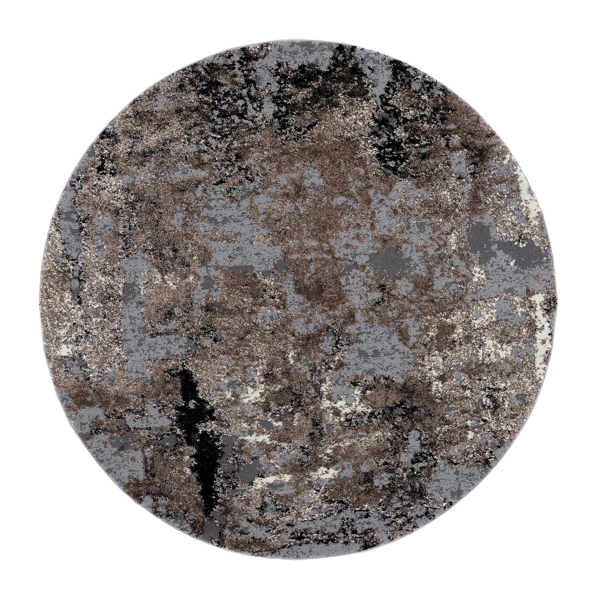 Webteppich Timeline Quantum Braun/Beige Ø ca. 120cm - Beige/Braun, Design, Textil (120cm) - Novel