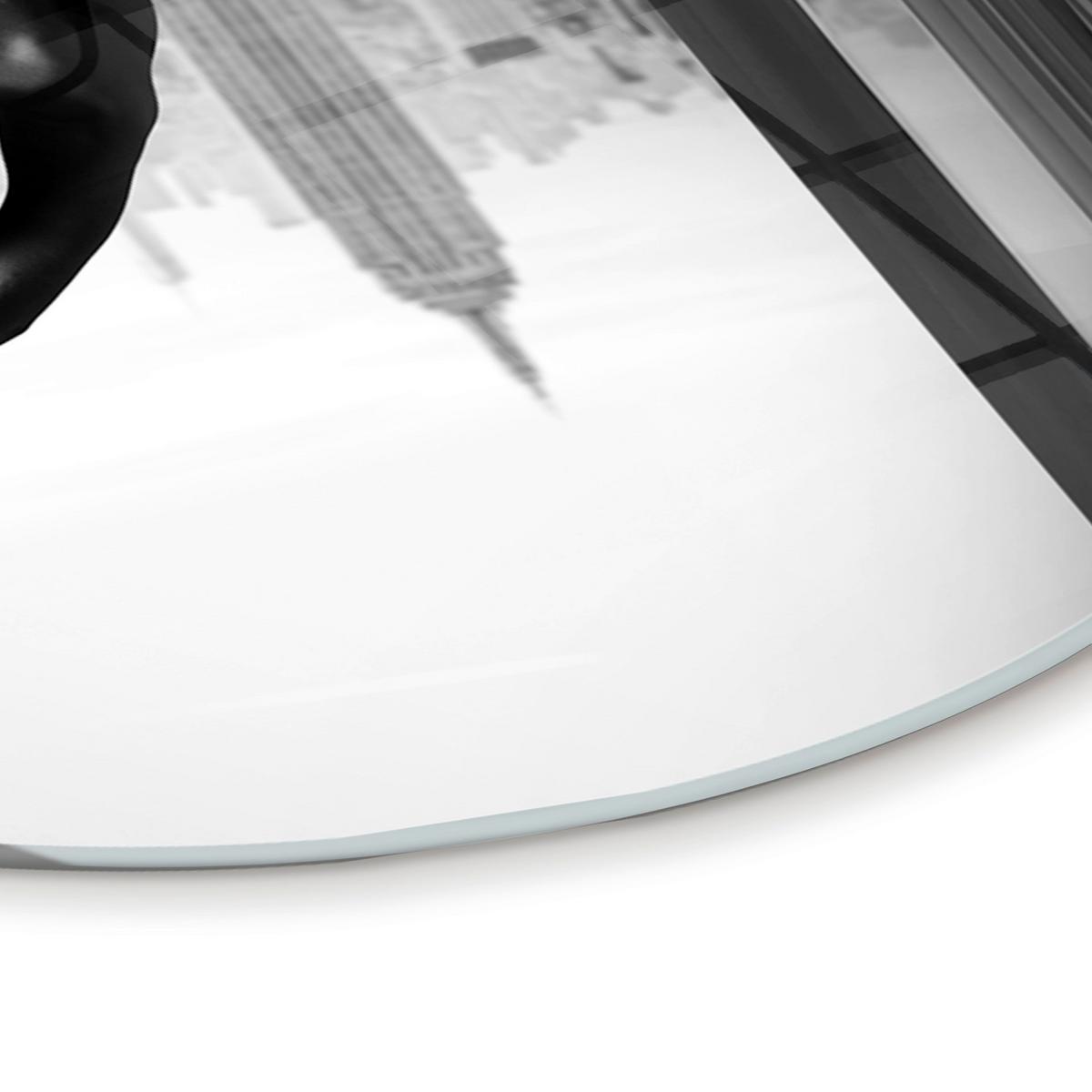 Glasbild Grau/Schwarz/Weiß - Schwarz/Weiß, Basics, Glas/Papier (70/100cm)