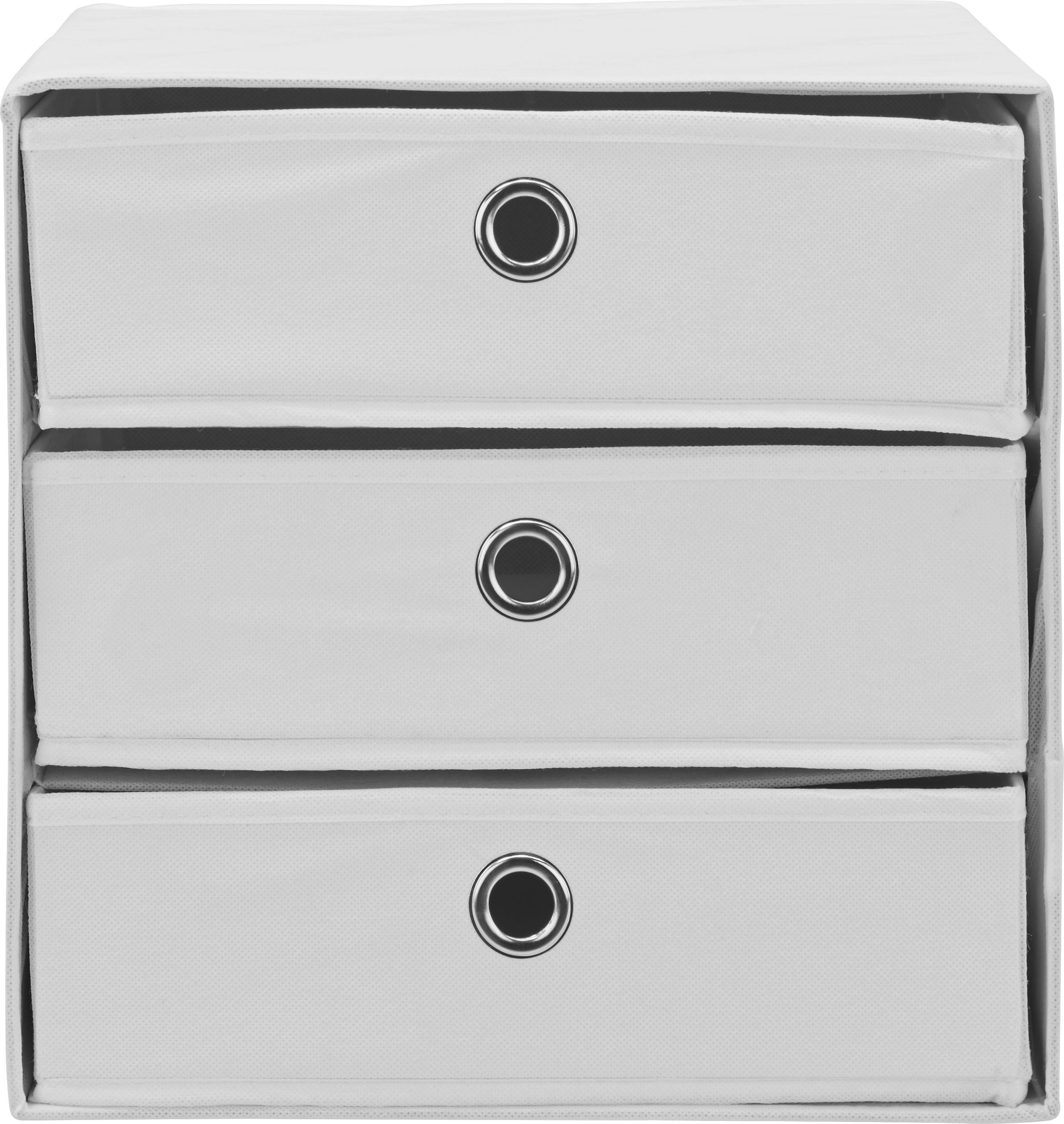 Schubladenbox Mona ca. 32x31,5cm - Weiß, MODERN, Karton/Textil (32/31,5/32cm) - Mömax modern living