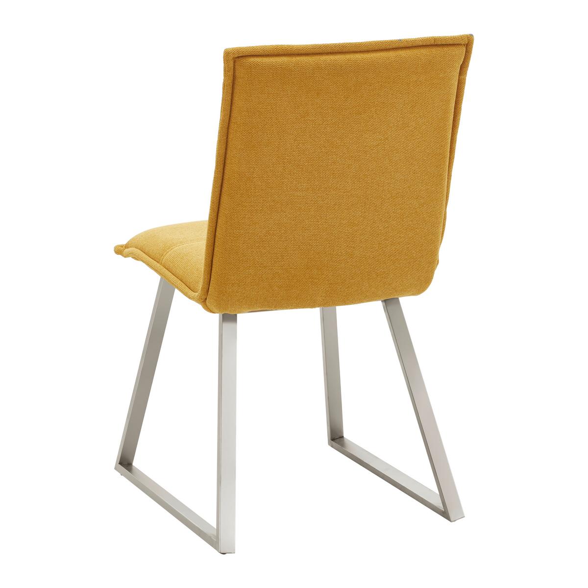 KRZESŁO EMILIO - kolor stalowy/żółty, Modern, metal/drewno (46/85/55cm) - Bessagi Home