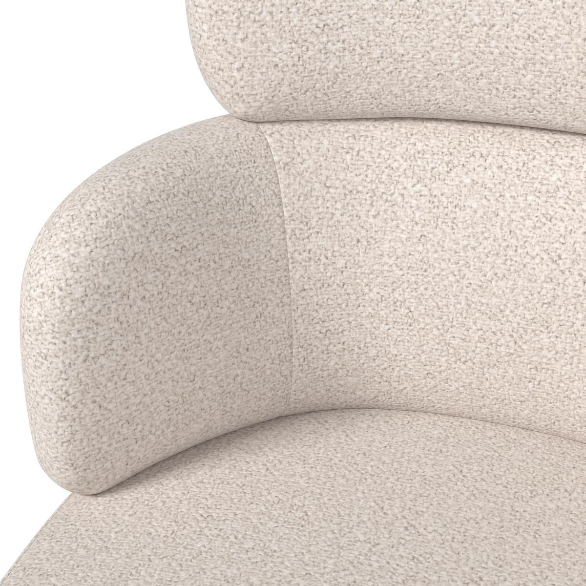 Karosszék Forgatható Karo - krémszínű/fekete, Modern, textil/fém (58/88/65cm) - Bessagi Home