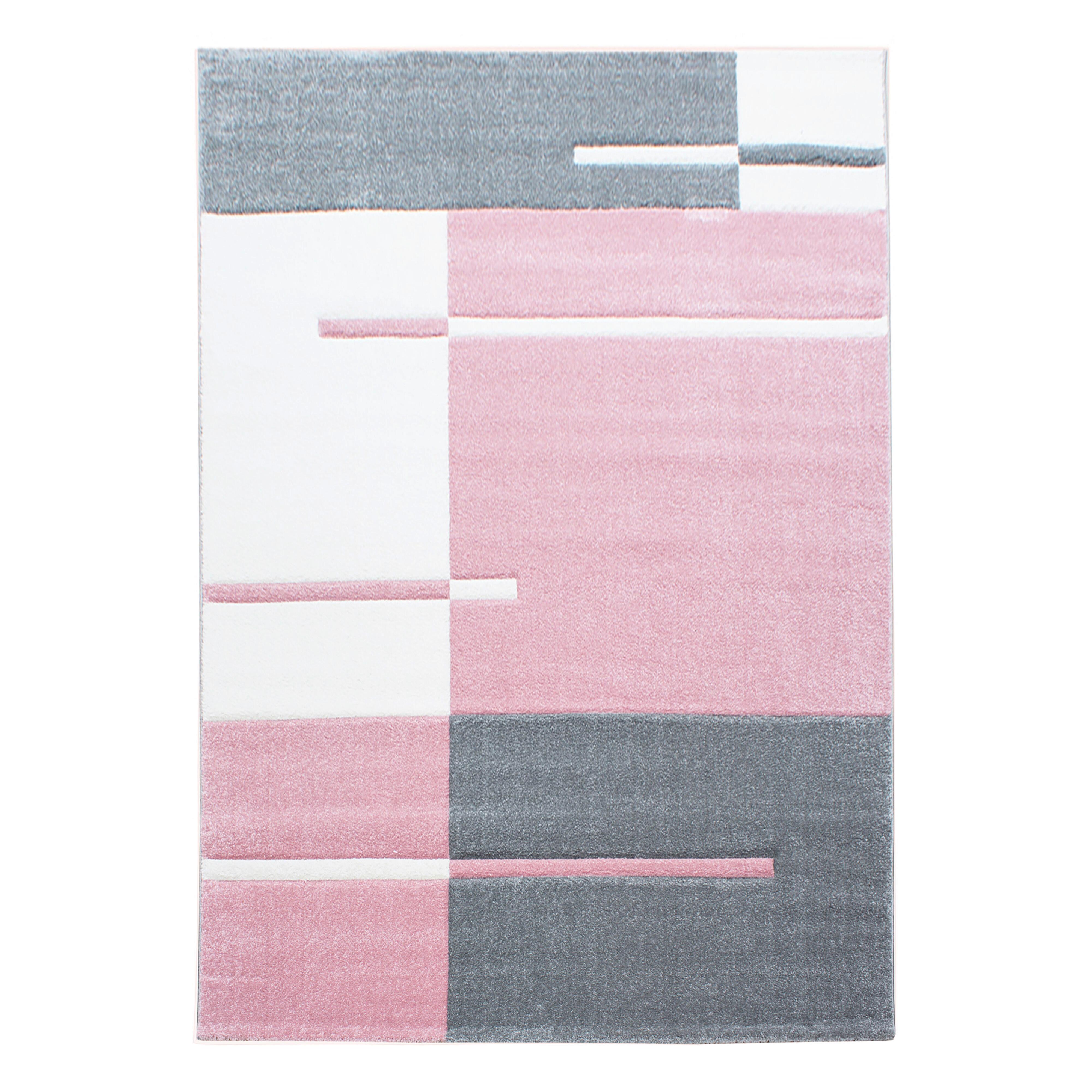 Ravno Tkana Preproga Hawaii, Roza, 240x340cm - črna, Design, tekstil (240/340cm) - Novel