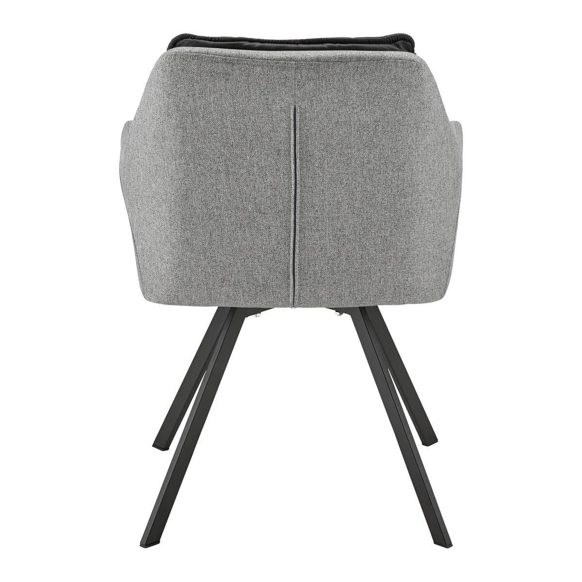 Armlehnstuhl Billy Grau Webstoff Drehbar Gepolstert - Dunkelgrau/Schwarz, MODERN, Holz/Textil (62/85/62cm) - Bessagi Home