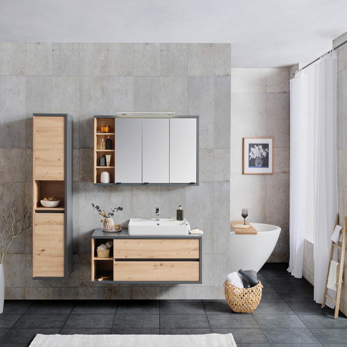 Kupaonica Camillo Wbu - bijela/hrast Artisan, Moderno, drvni materijal (145/170/46cm)