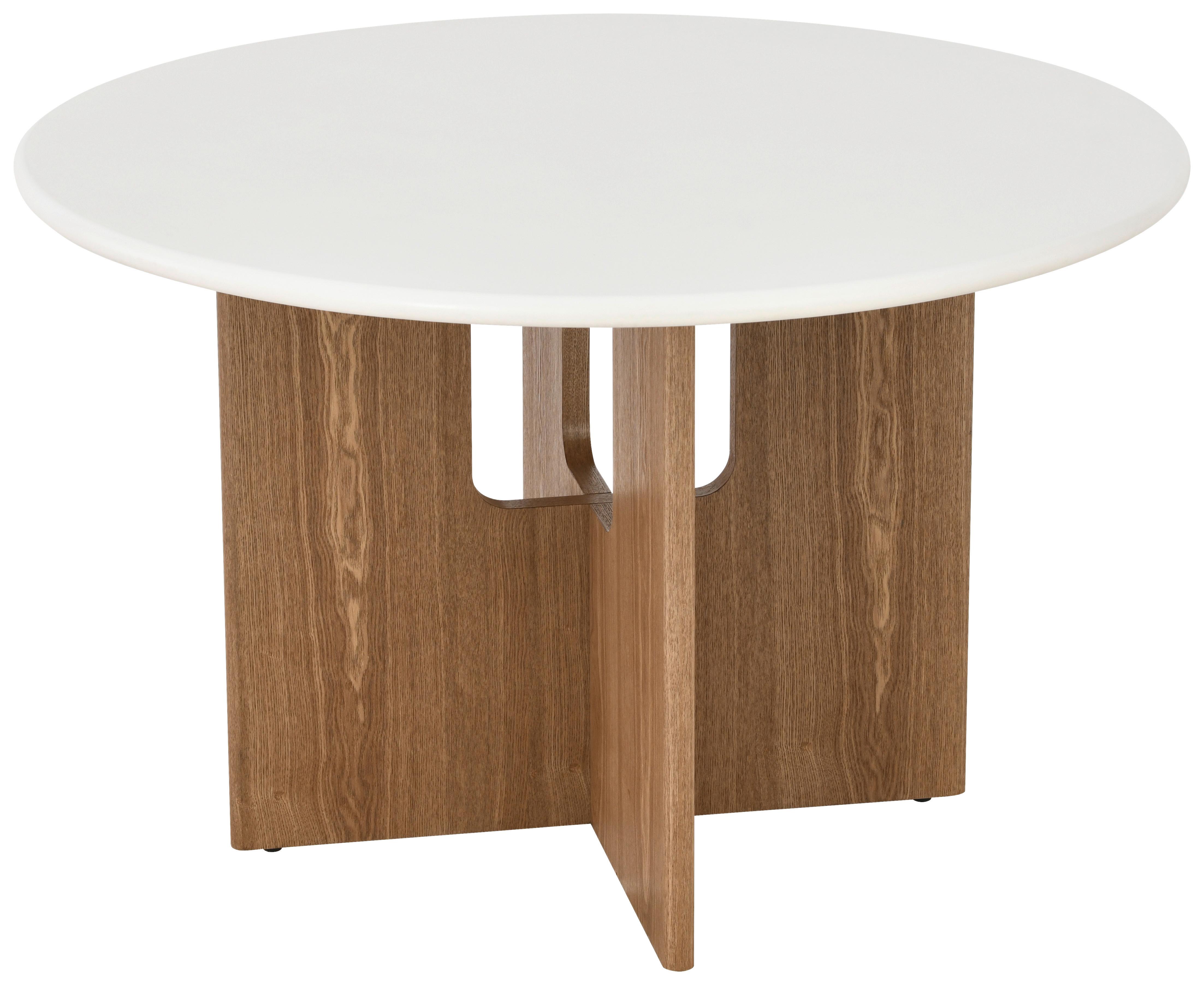 Jedilna Miza Levi, Barva Hrasta, Bela, Ø 120 - barve hrasta/bela, Moderno, les/valovita lepenka (120/75cm) - Livetastic