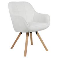 KRZESŁO Z PODŁOKIETNIKAMI COSIMA - kolor naturalny/biały, Design, metal/drewno (59/84/61cm) - Mömax