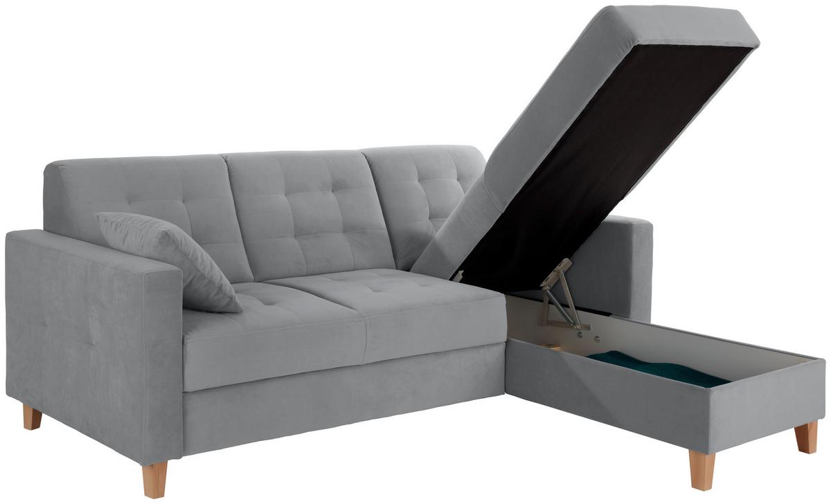 Colțar BERGEN - antracit, Design, textil (231/160cm) - Luca Bessoni