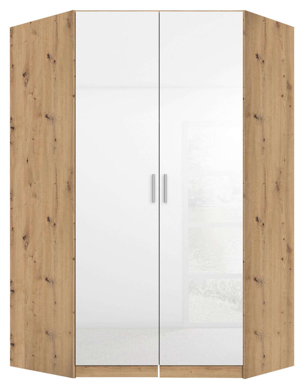 Sarokszekrény Fehér-tölgy Szín Celle - alumíniumszínű/Artisan tölgy, Modern, műanyag/faalapú anyag (117/197/117cm)