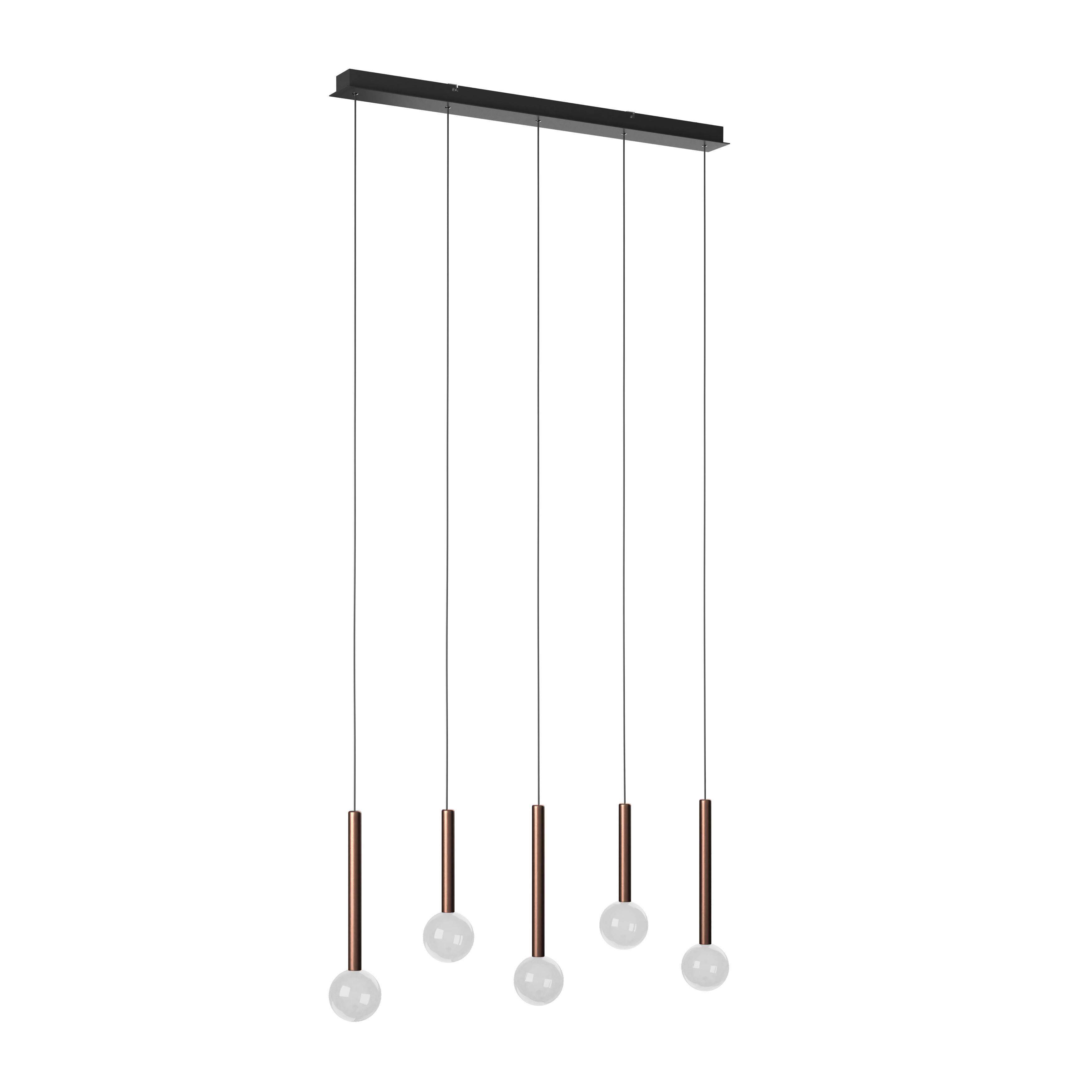 LAMPA WISZĄCA LED GLASGOW *DK* - przejrzysty/czarny, Design, metal/szkło (90/10/180cm) - Dieter Knoll