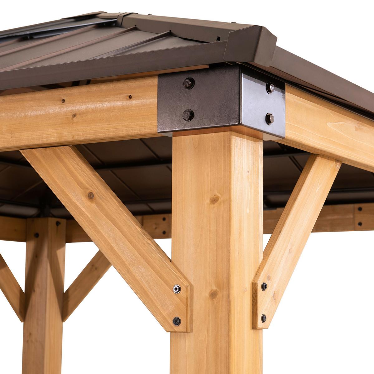 Pavillon Gazebo Rapi Braun ca. 273x274x273cm - Braun, Basics, Kunststoff/Metall (273/274/273cm)