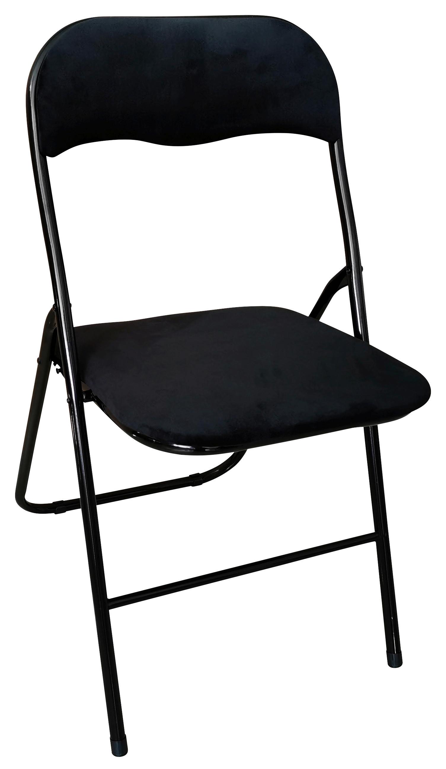 Klappsessel in Schwarz - Schwarz, KONVENTIONELL, Textil/Metall (44/78/45,5cm) - Mömax