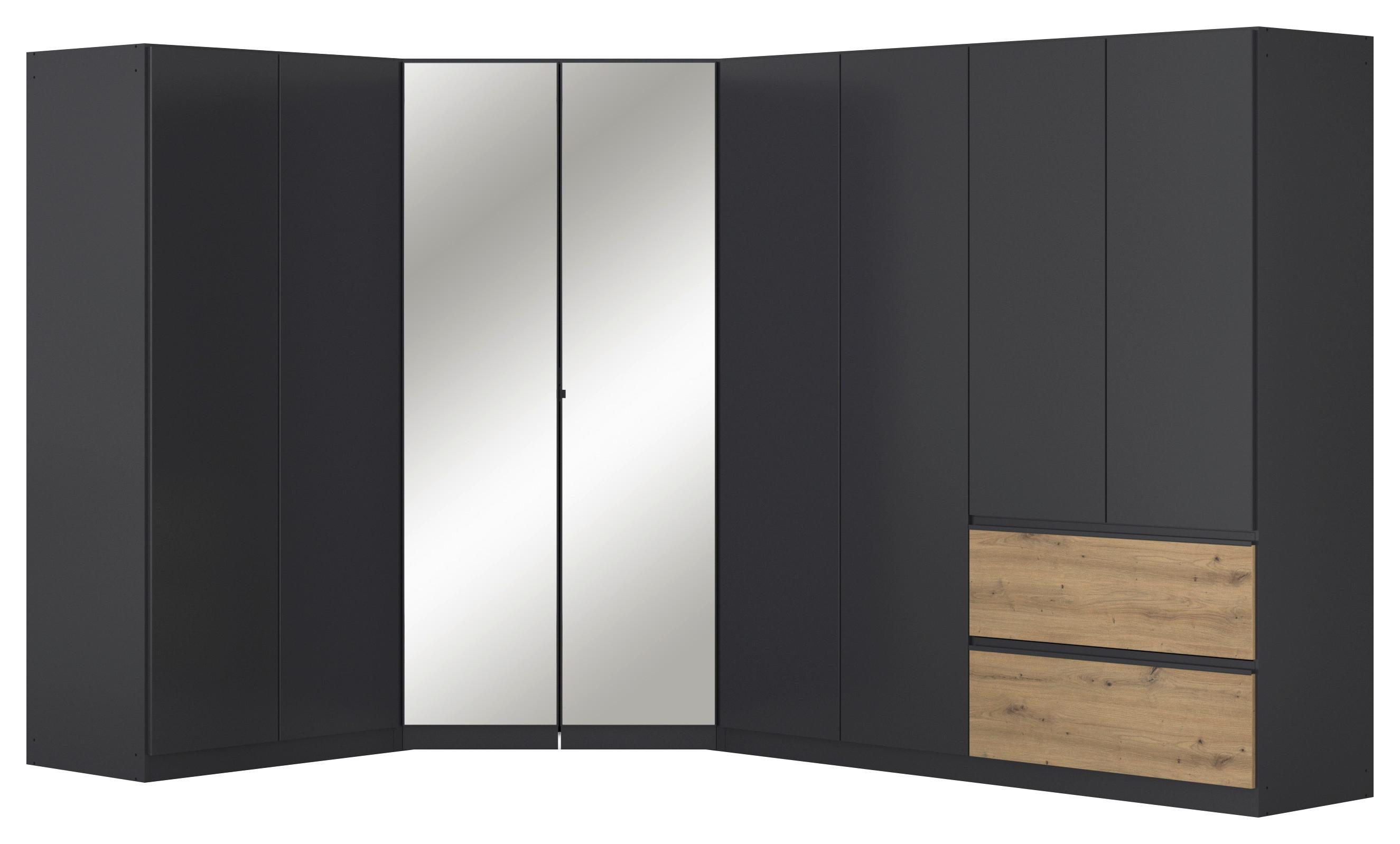 Kotna Omara Za Oblačila Costa, Siva, Barva Hrasta - barve kroma/siva, Moderno, leseni material (208/197/298cm) - Rauch Möbel