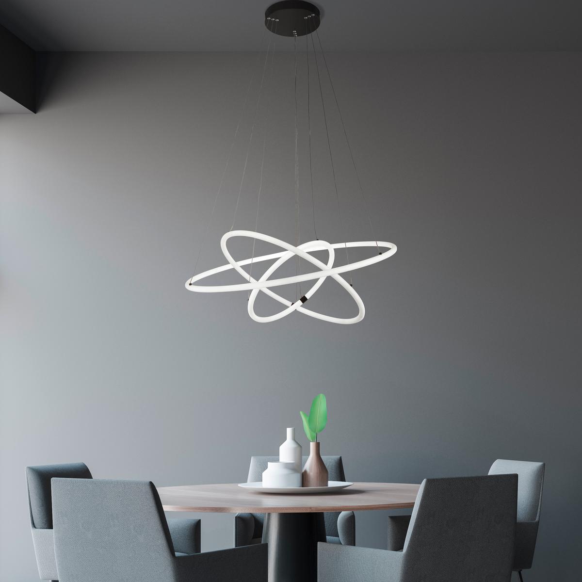 Led Függeszték 40176-3bk - fekete/fehér, Design, műanyag/fém (79/142cm)