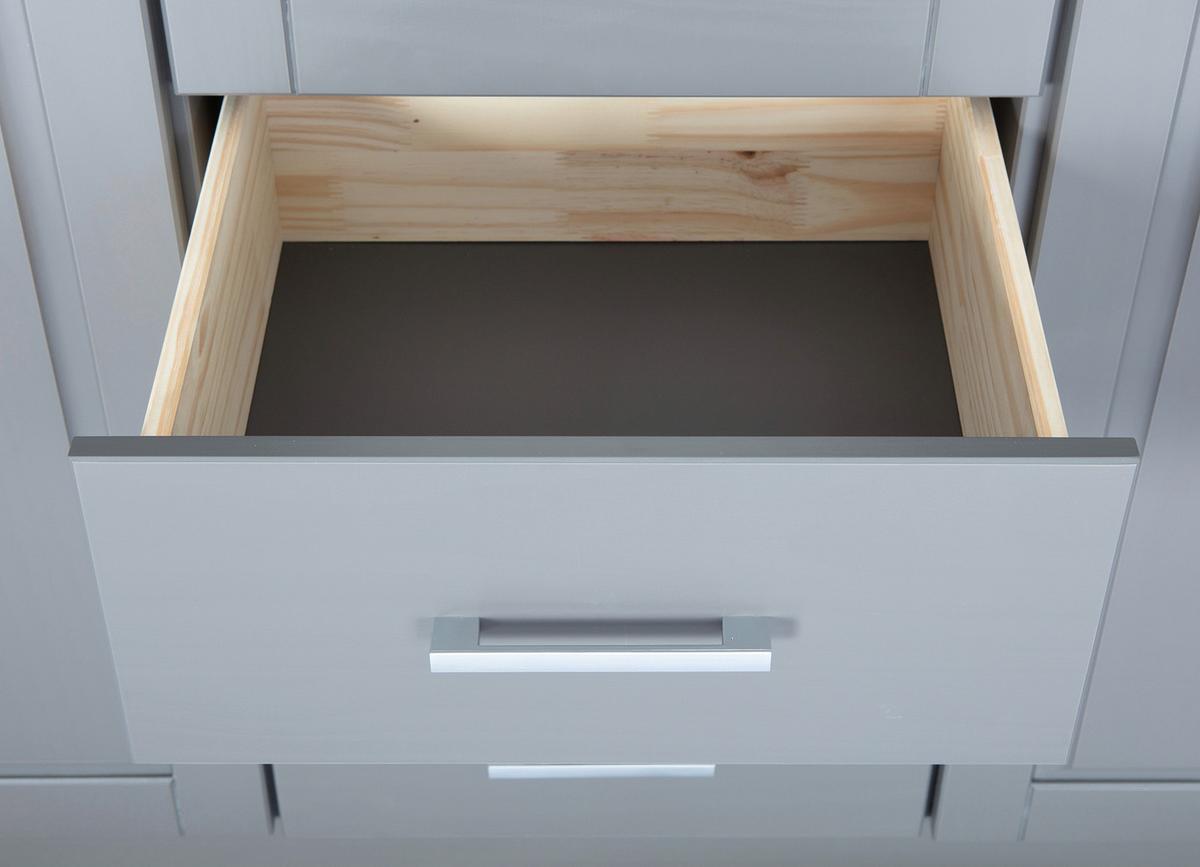 Garderobna Omara Norwin, Siva, Z Ogledalom - siva/barve aluminija, Natur, umetna masa/les (140cm) - MID.YOU