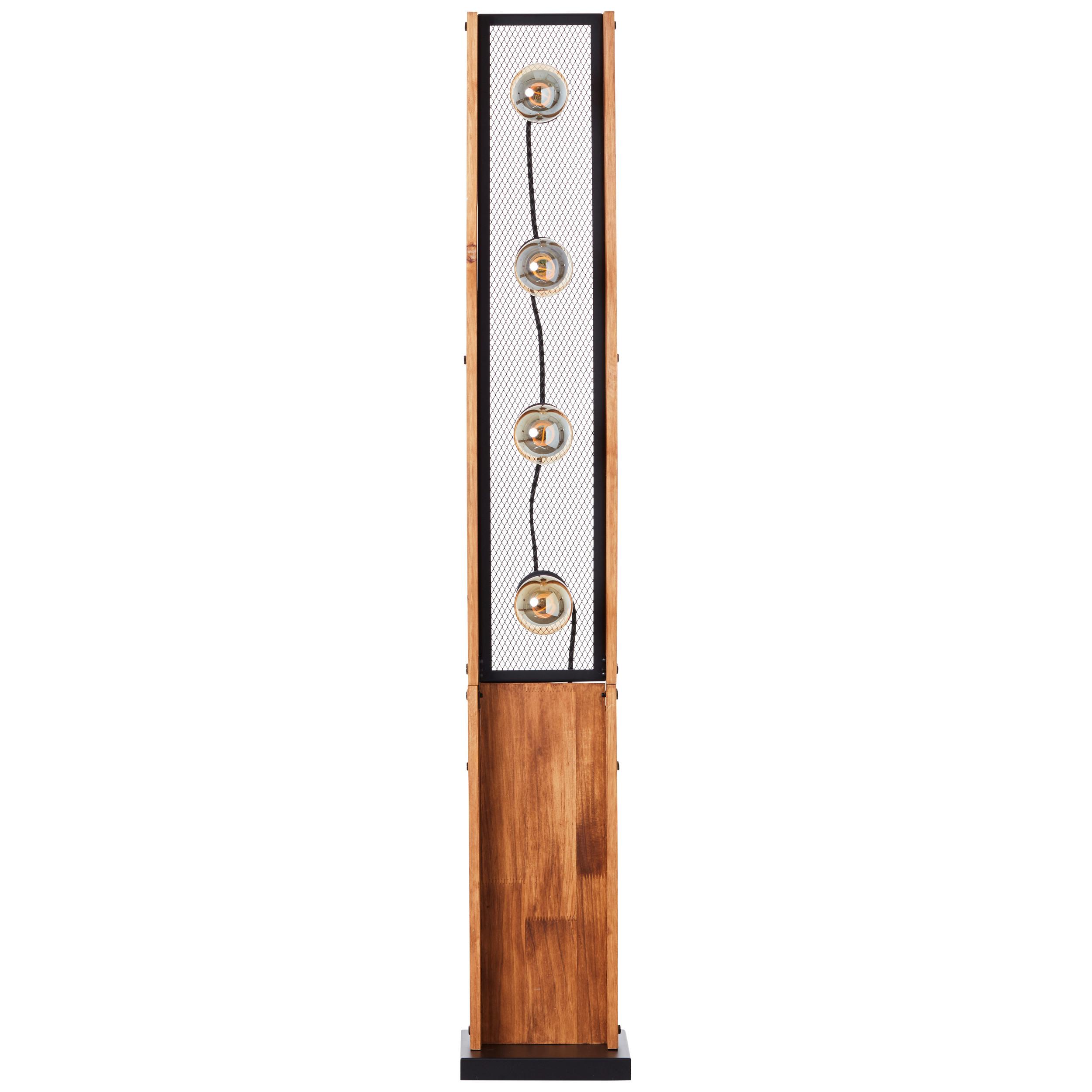 Stehleuchte Calandra max. 42 Watt - Schwarz/Braun, Natur, Holz/Metall (20/125,5/20cm) - Brilliant