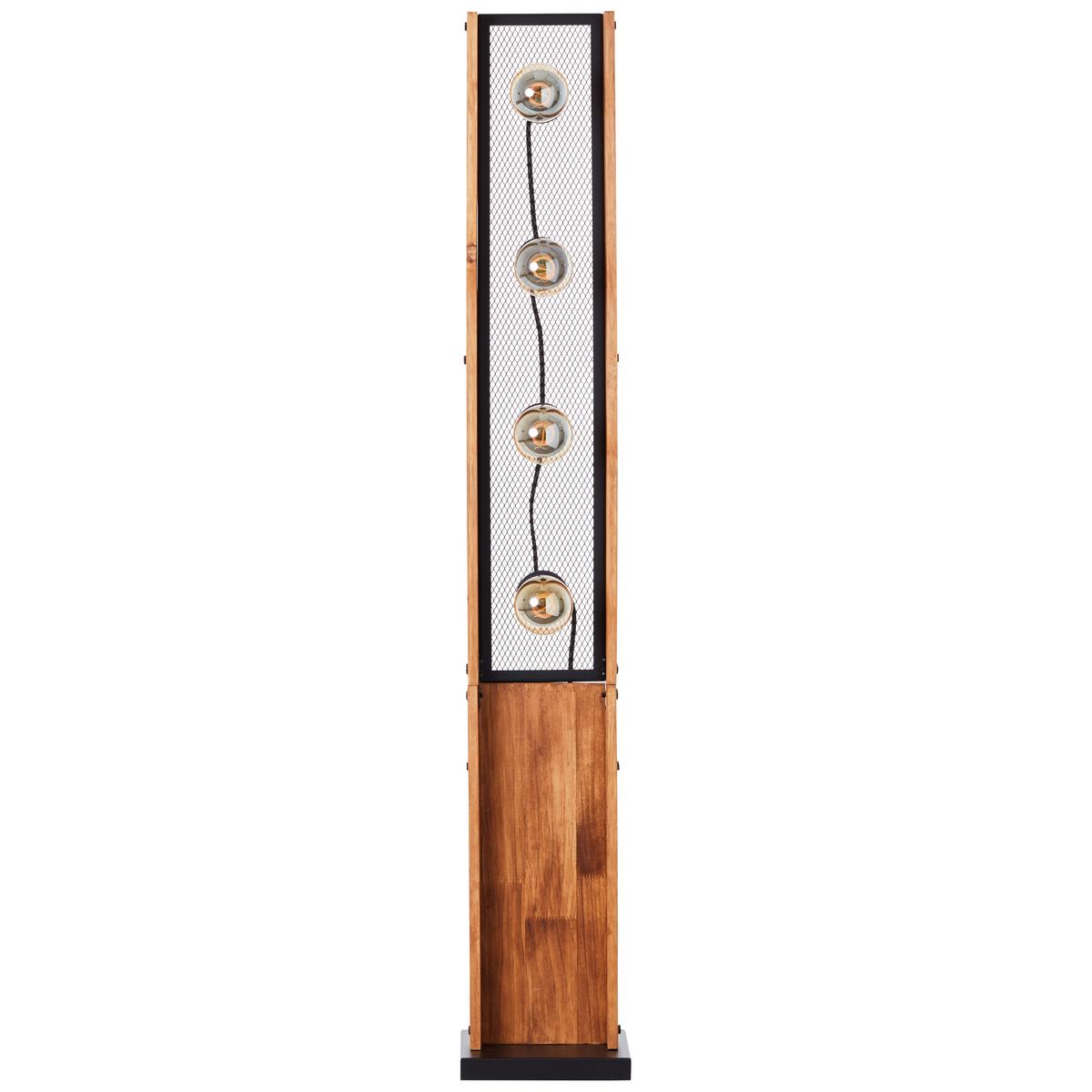 Stehleuchte Calandra max. 42 Watt - Schwarz/Braun, Natur, Holz/Metall (20/125,5/20cm) - Brilliant