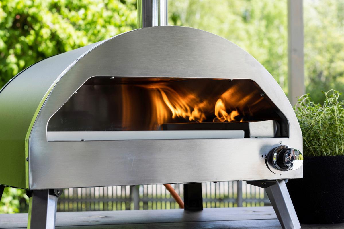 Pizzaofen Kerang ca. 56,3x56,5x54 cm Silber - Silberfarben, KONVENTIONELL, Metall (56,3/56,5/54cm) - Gardenson