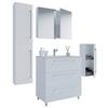 Kopalnica Schubo, Bela - bela/barve aluminija, Moderno, kovina/leseni material (126cm) - MID.YOU