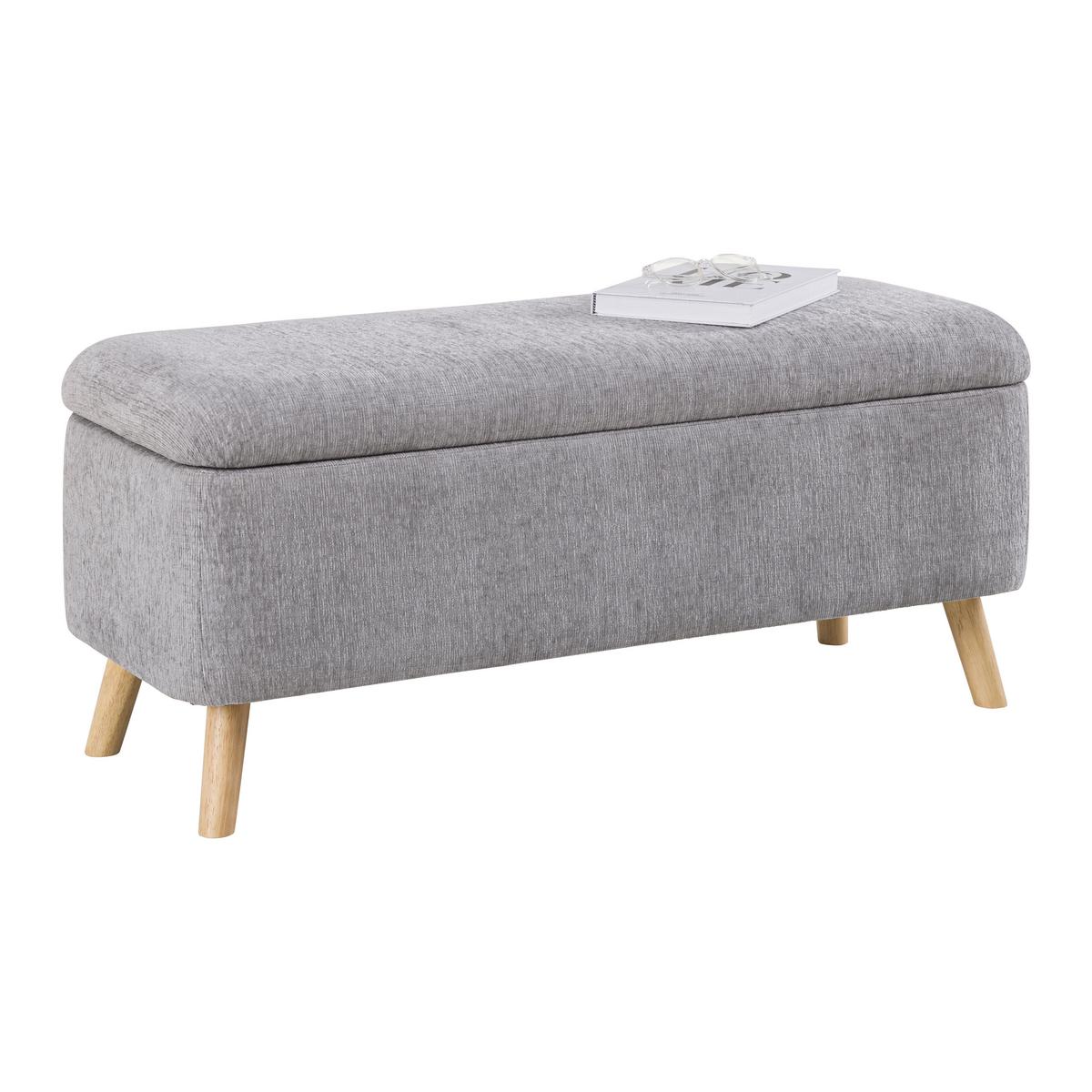 Klupa Jenson - siva/prirodna boja, Moderno, drvo/tekstil (100/43/40cm) - Modern Living
