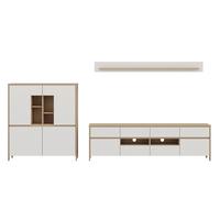 WOHNWAND STRANDA - Eichefarben/Weiß, Design, Holzwerkstoff (319/170/39cm) - MID.YOU