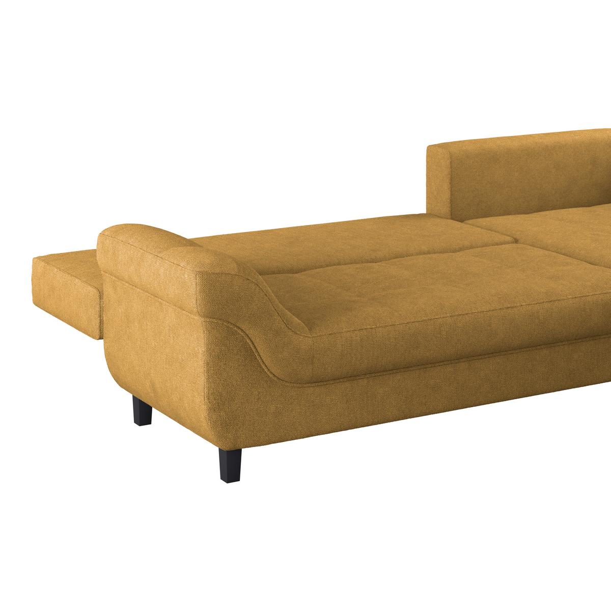 Kutna Garnitura Mendoza - siva/boje senfa, Design, tekstil/drvo (309/197cm) - Modern Living