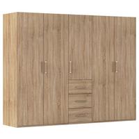 Omara S Klasičnimi Vrati Evelyn, Barva Hrasta - hrast sonoma, Design, umetna masa/leseni material (251/197/60cm) - Novel