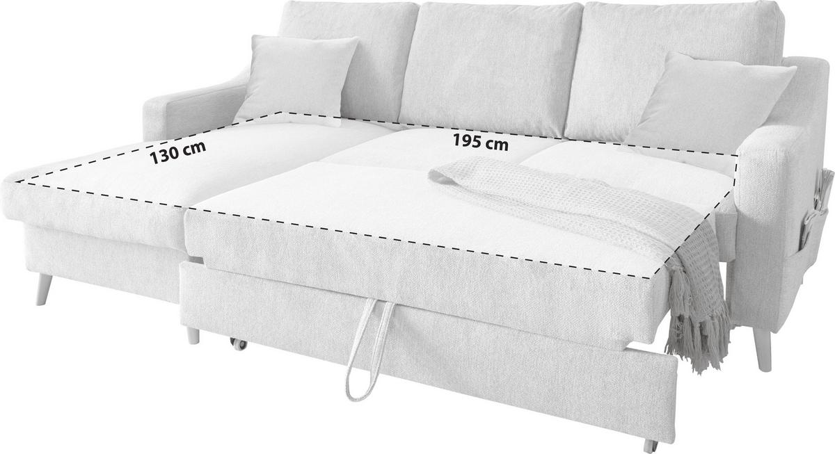 Ecksofa Valentina Hellblau Cord - Naturfarben/Hellblau, Design, Holz/Textil (150/228cm) - P & B
