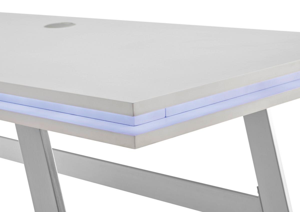 Pisalna Miza Tiflis 1 - barve nerjavečega jekla/bela, Moderno, kovina/leseni material (140/75/60cm) - Mömax