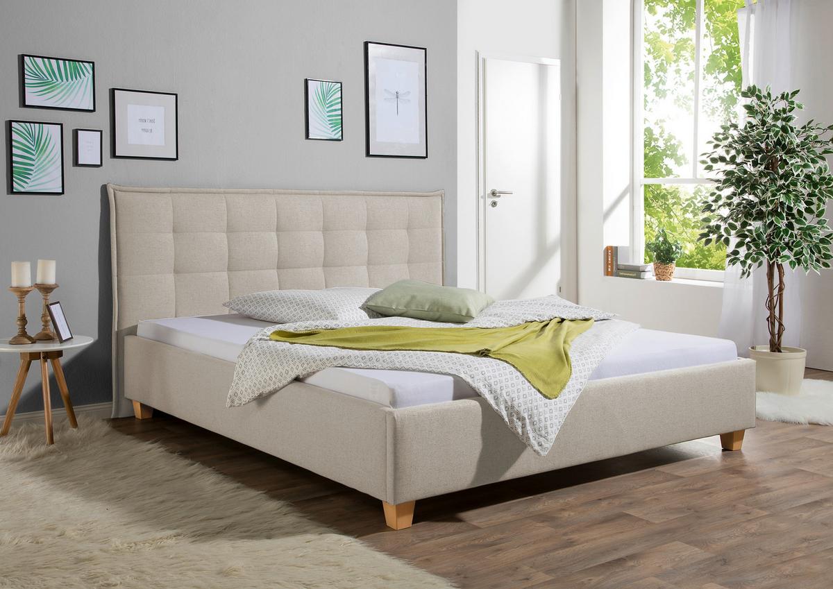 Polsterbett Tracy Beige ca. 180x200 cm - Beige/Naturfarben, MODERN, Holz/Textil (180/200cm) - Livetastic
