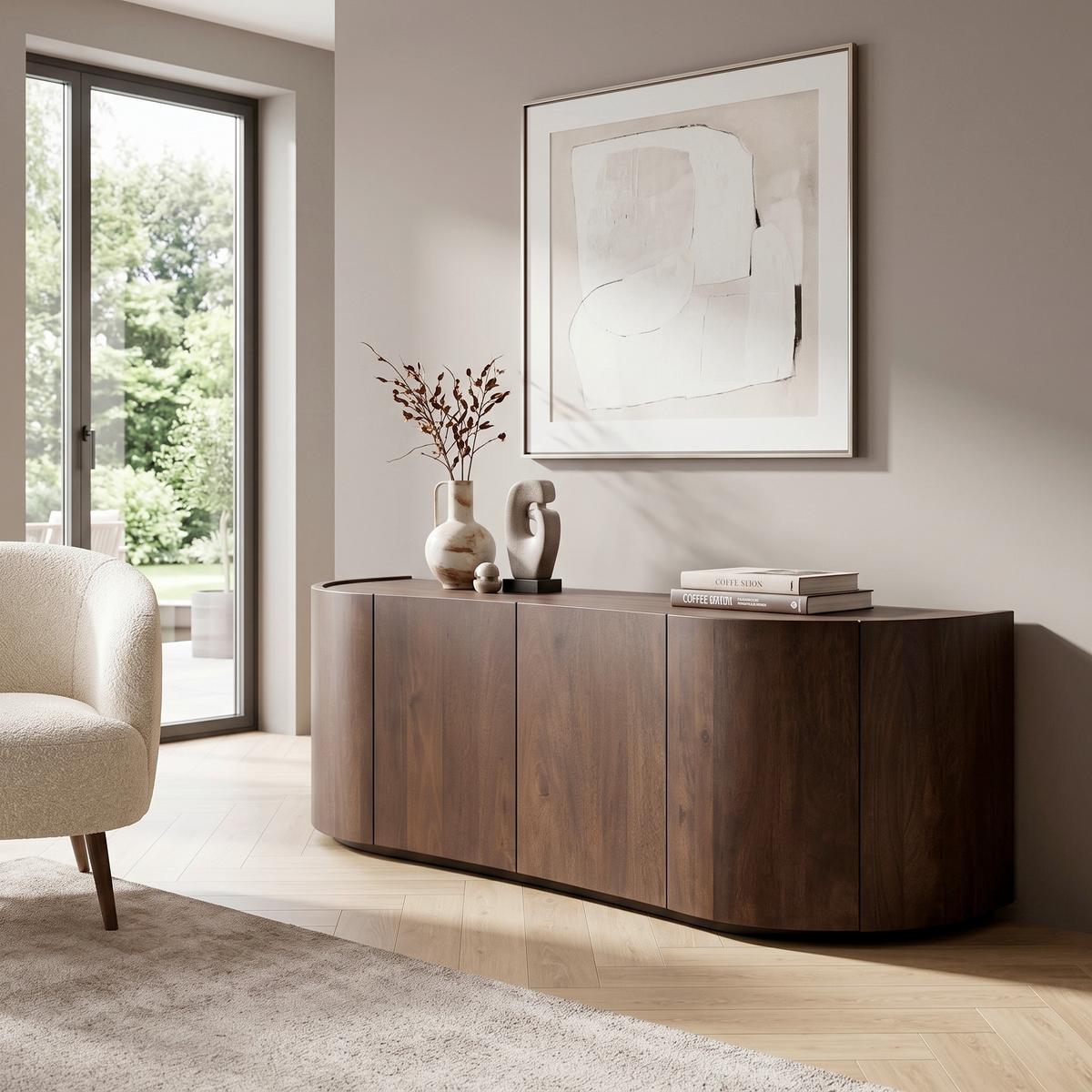 Kommode Sense Walnussfarben B: 160cm - Walnussfarben, Design, Holz (160/50/46cm) - Livetastic