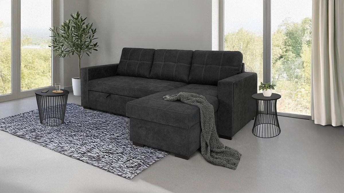 Canapea modulară TURIN - grafit, Design, plastic/lemn (239/87/160cm) - Modern Living