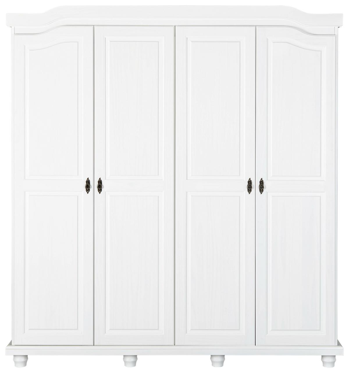 Drehtürenschrank Isny ca. 182x198x60 cm Weiß - Schwarz/Weiß, KONVENTIONELL, Holz/Metall (182/198/60cm) - MID.YOU