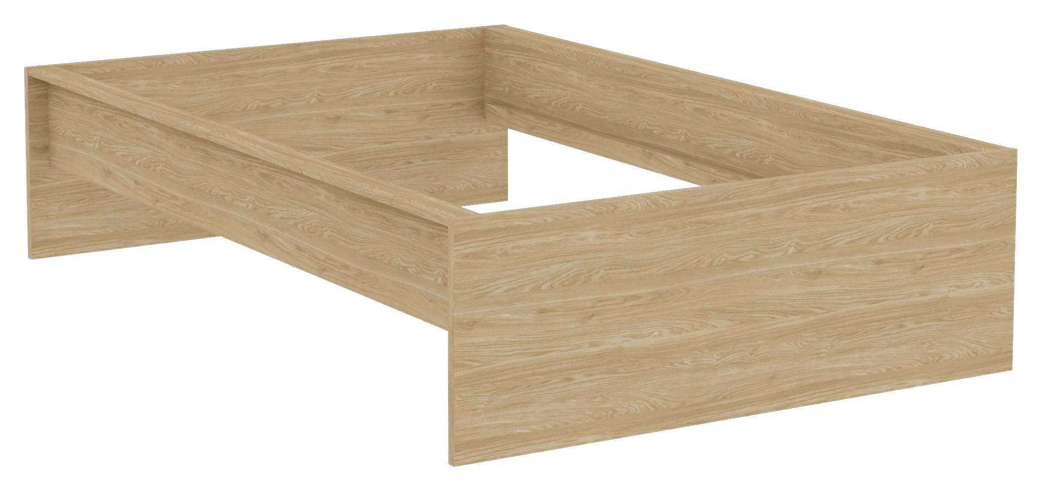 Posteljni Okvir Unit 120 - barve hrasta, Konvencionalno, leseni material (120/200cm) - Based