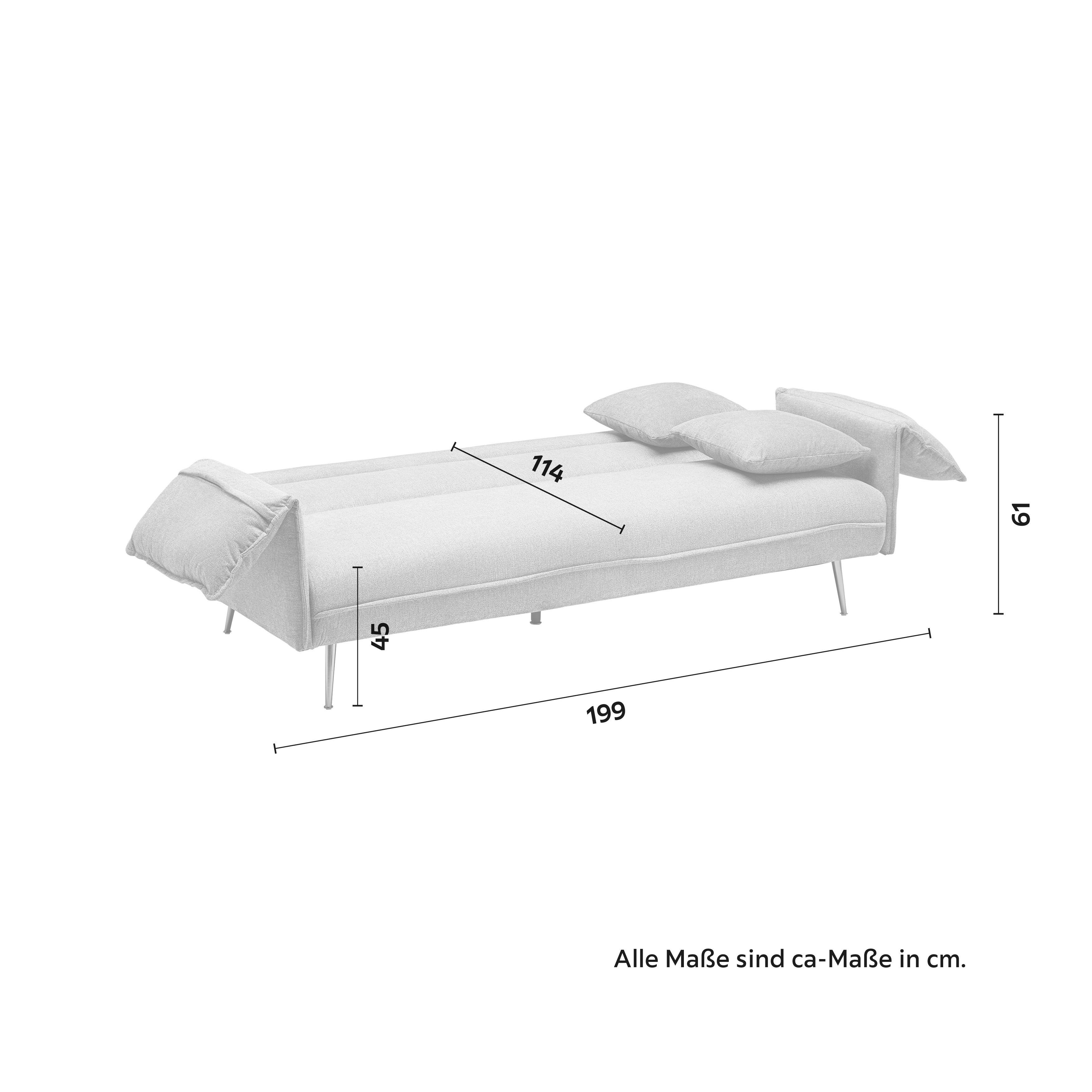 BÄDDSOFFA LANA - beige/antracit, Modern, metall/trä (199/89/95cm) - Bessagi Home