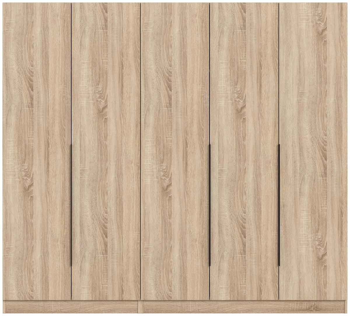 Drehtürenschrank KOPENHAGEN ca.200x181x52cm Sonoma Eiche - Schwarz/Sonoma Eiche, MODERN, Holzwerkstoff/Kunststoff (200/181/52cm) - MID.YOU