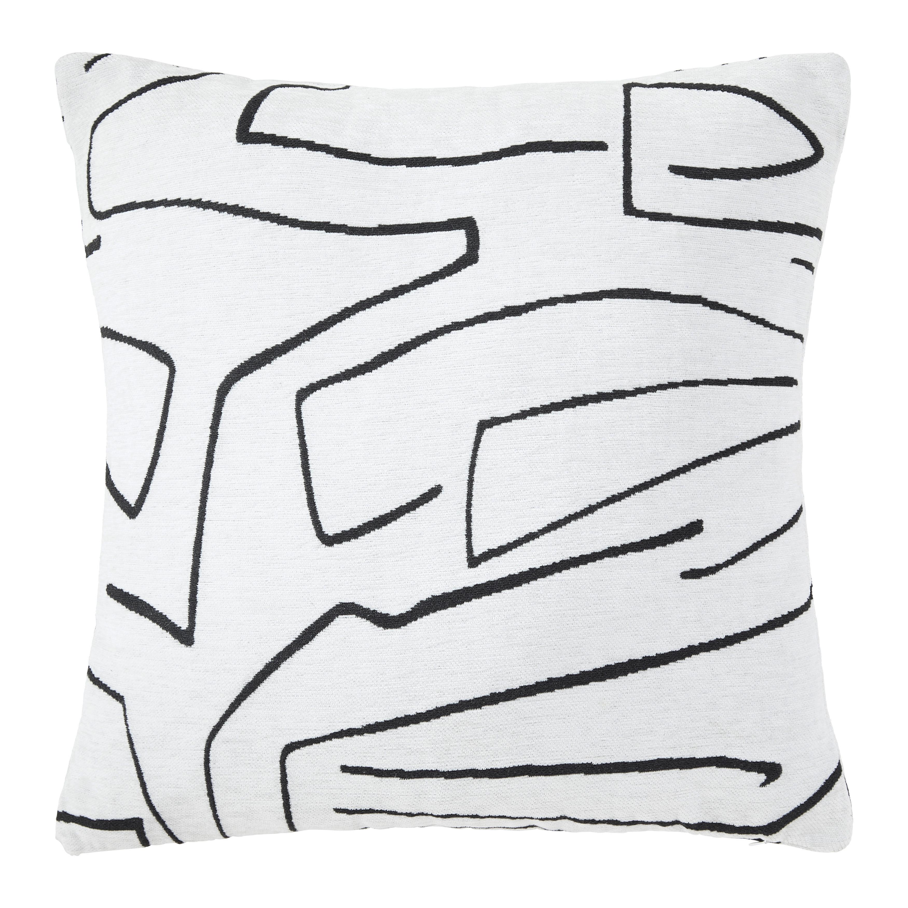 Zierkissen Per Schwarz/Weiß ca. 45x45cm - Schwarz/Weiß, Textil (45/45cm) - Mömax