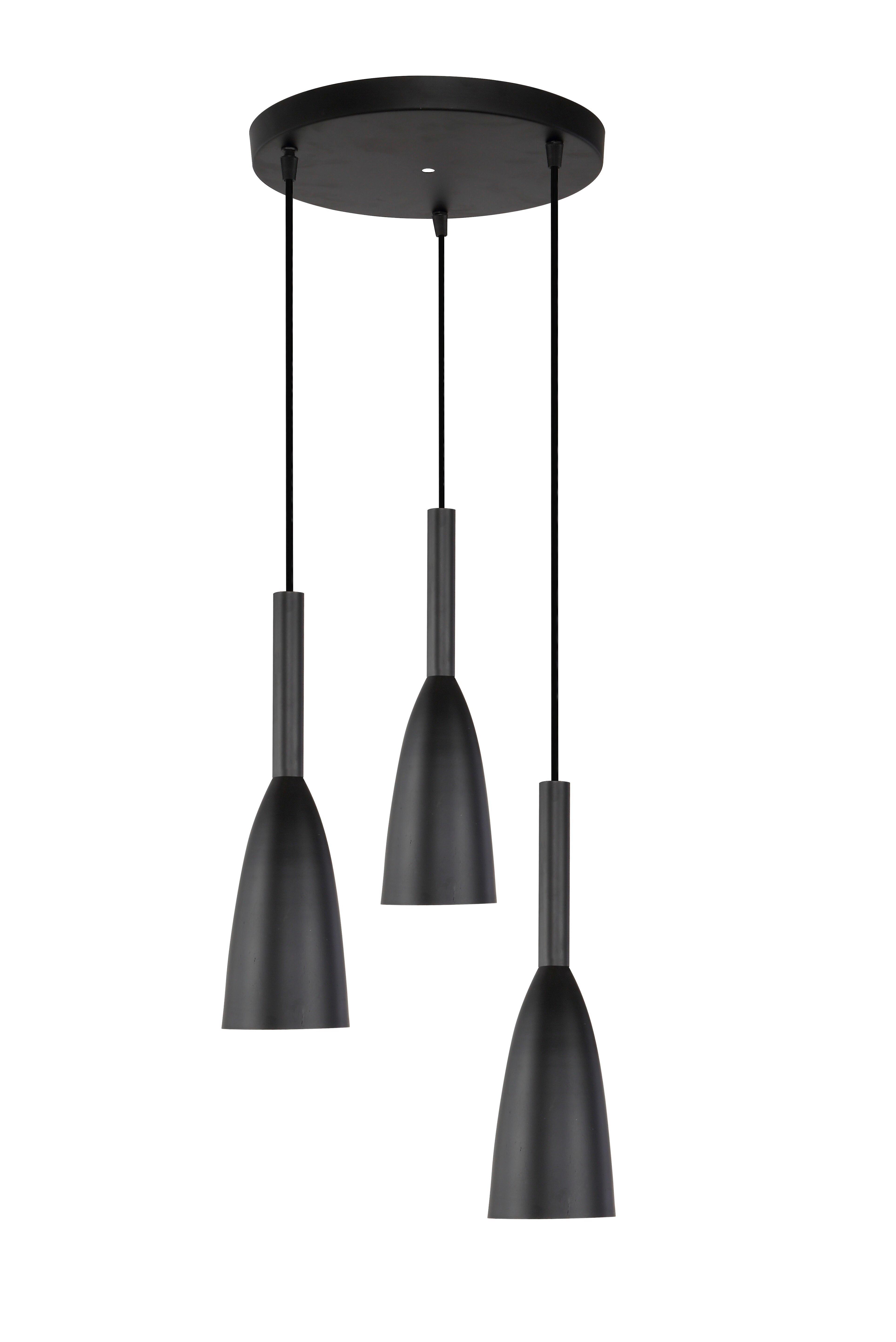Hängeleuchte Solin 3 Pendant Lamp Black - Schwarz, Basics, Metall (100/30/30cm)