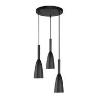 Hängeleuchte Solin 3 Pendant Lamp Black - Schwarz, Basics, Metall (100/30/30cm)