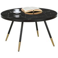 Couchtisch in Schwarz - Goldfarben/Schwarz, MODERN, Glas/Metall (80/80/45cm) - Mömax