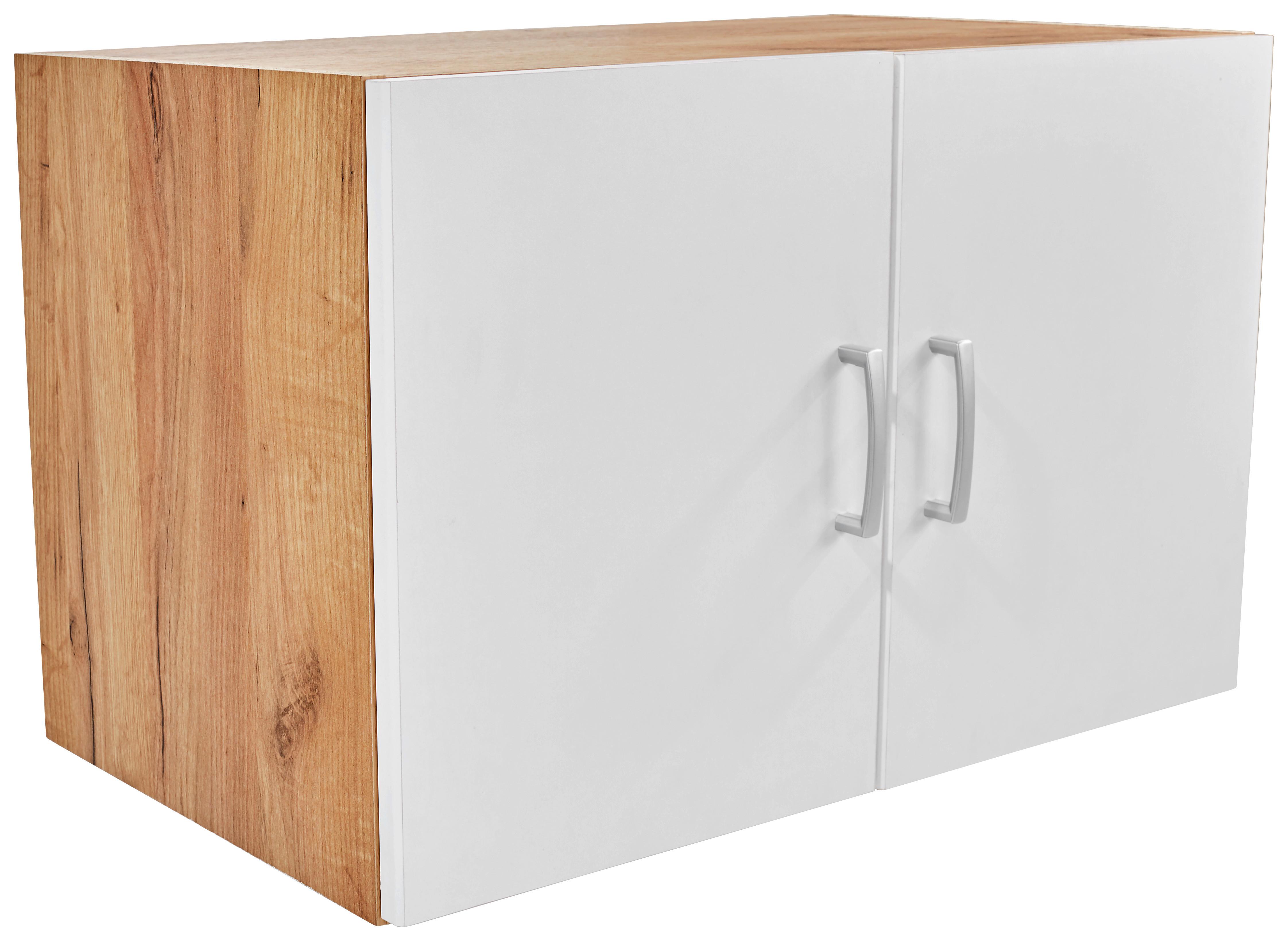 Dulap auxiliar superior Tio - alb/culoare lemn stejar, Konventionell, material pe bază de lemn (80/43/37,5cm)